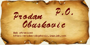 Prodan Obušković vizit kartica